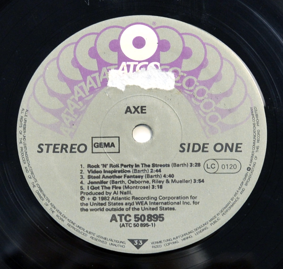 Photo of "AXE OFFERING ATCO" 12" LP Record - Side One: