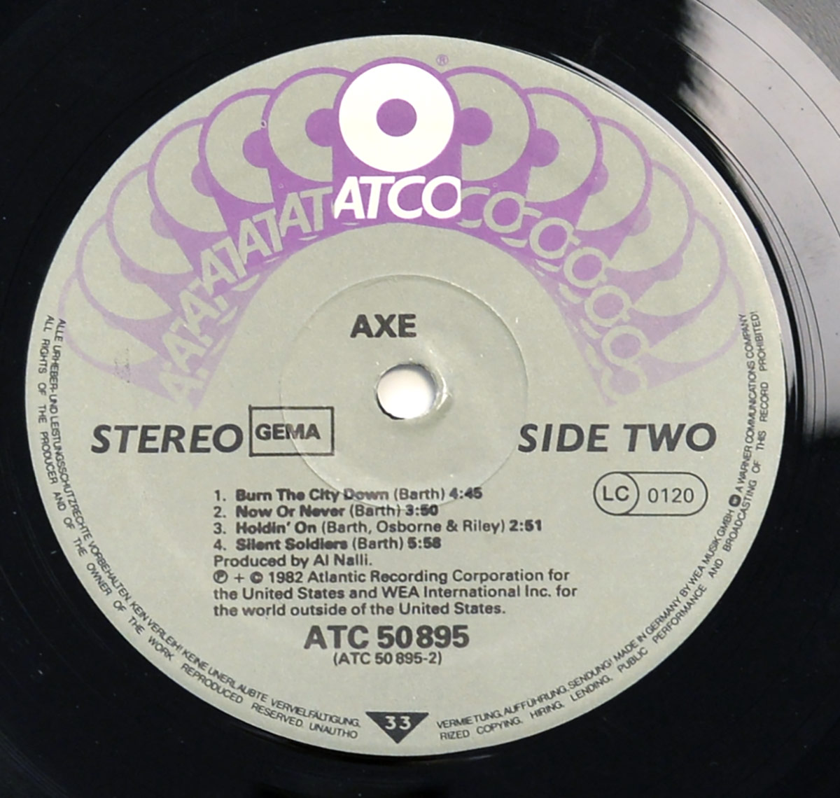 Photo of "AXE OFFERING ATCO" 12" LP Record - Side Two: