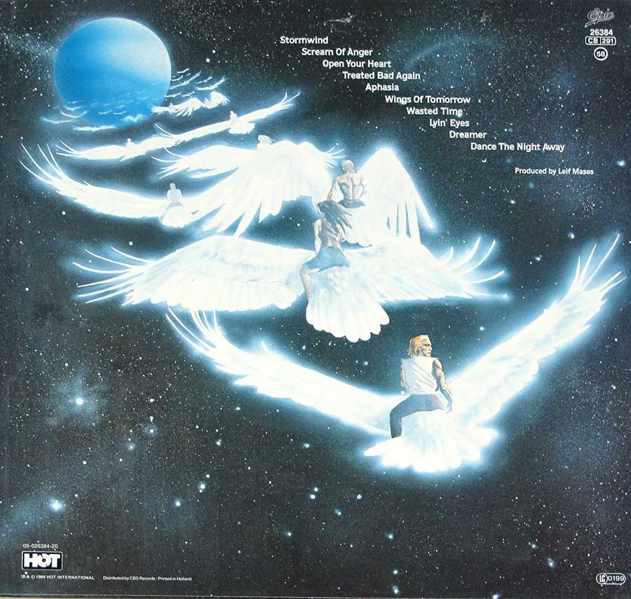 Photo of album back cover EUROPE - Wings of Tomorrow Hot Records 12" LP Vinyl Album
