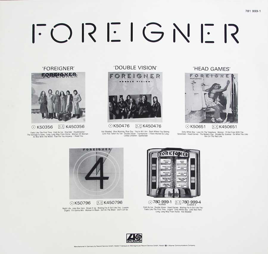 Photo of the leaflet included with FOREIGNER - Agent Provocateur 