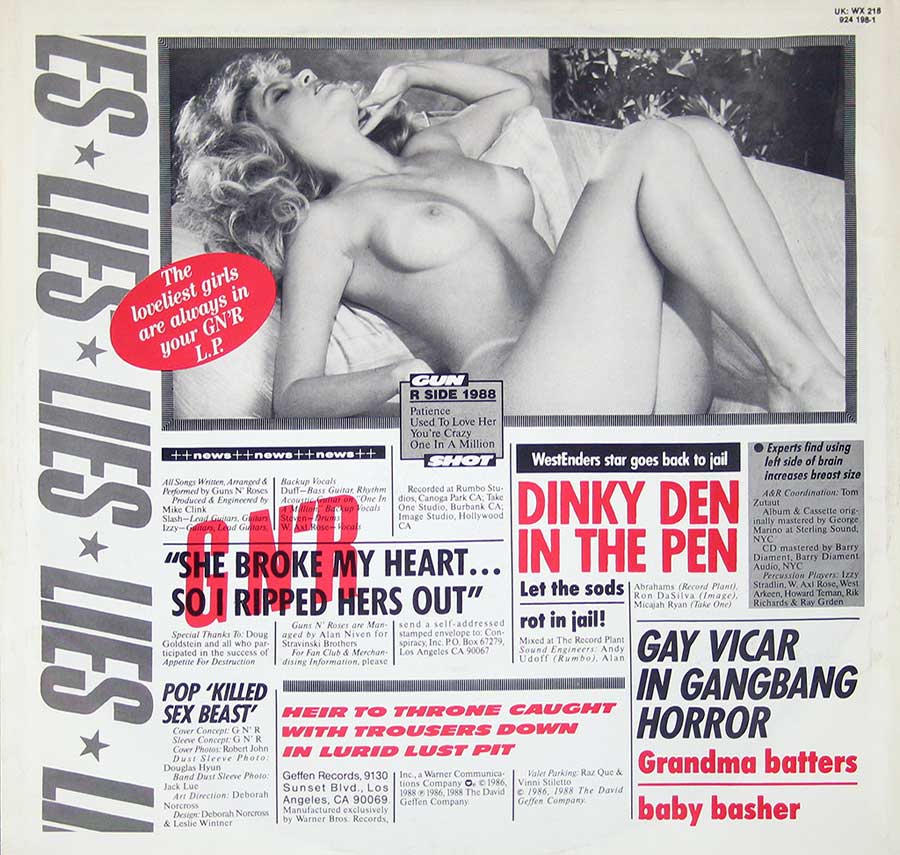 High Resolution Photo guns roses lies nudity 