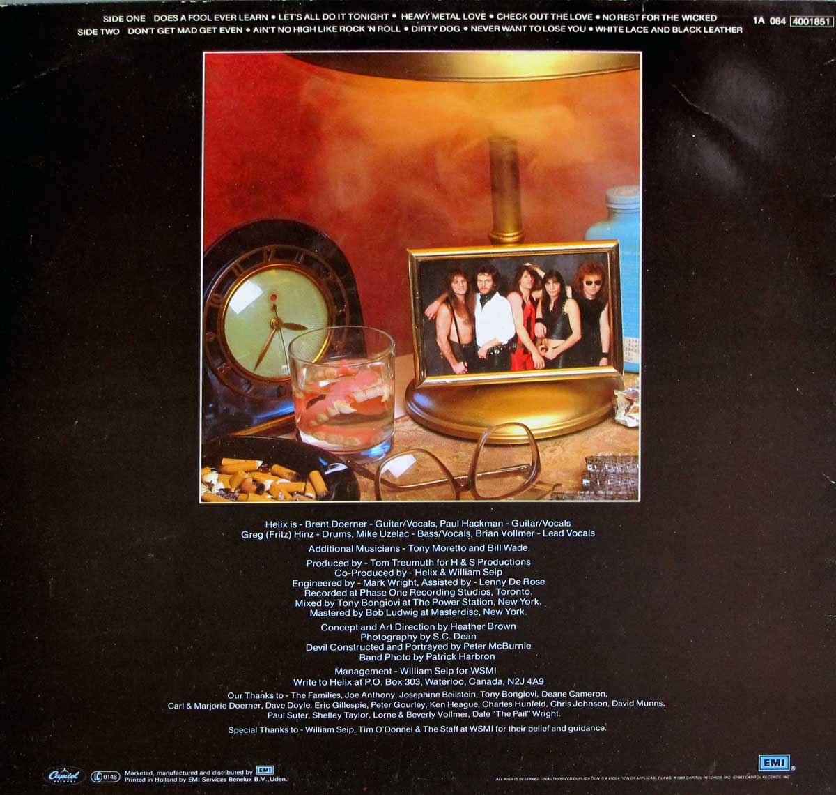 Album Back Cover  Photo of "HELIX - No Rest For the Wicked"