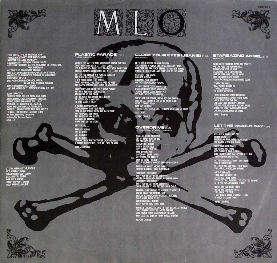 Photo Two of the original custom inner sleeve  MONA LIZA OVERDRIVE - Vive La Ka Bum