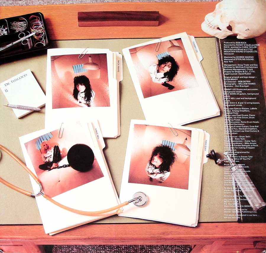 MOTLEY CRUE - Dr Feelgood Germany Elektra 960 829 EKT 59 12" Vinyl LP Album
 custom inner sleeve