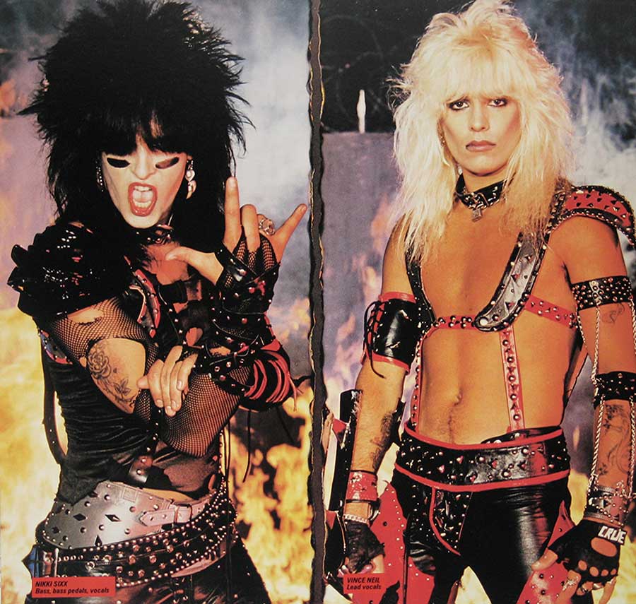 Photo of the left page inside cover MÖTLEY CRÜE - Shout At The Devil Gatefold Cover 12" Vinyl LP Album 