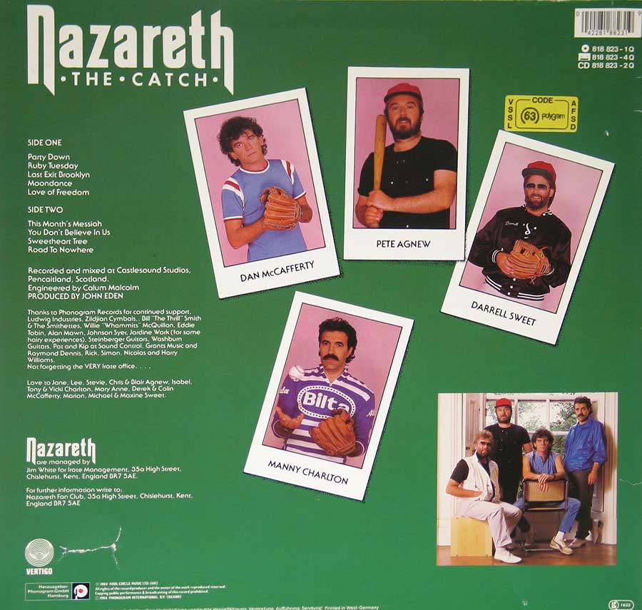 High Resolution Photo of Nazareth The Catch Sexy Cover 