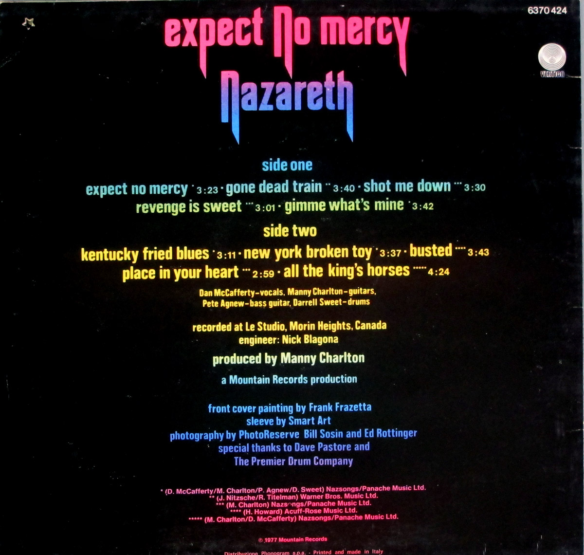 High Resolution Photo of NAZARETH EXPECT NO MERCY ITALY   