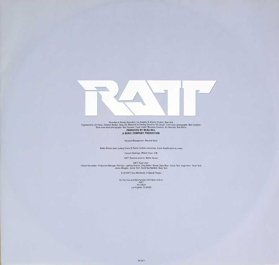 Photo One Of The Original Custom Inner Sleeve RATT - Invasion of your Privacy 