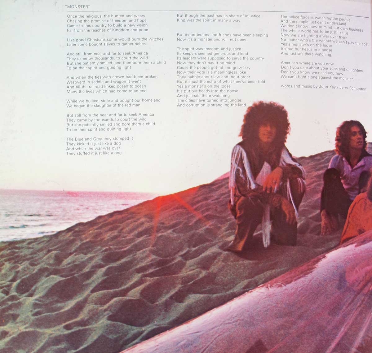 Inside of Gatefold Cover of "STEPPENWOLF - Monster" Album