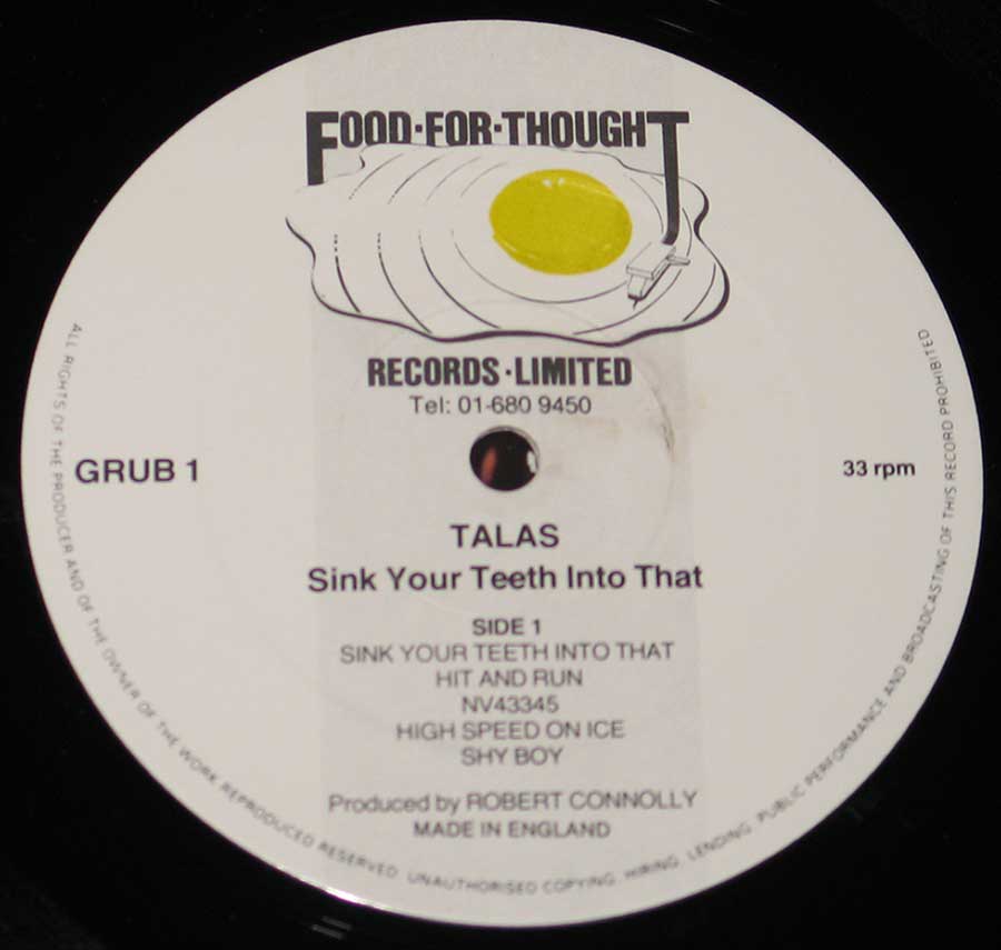 "Sink Your Teeth Into That" Record Label Details: Food-For-Thought Records Limited GRUB 1 , Made in England 
