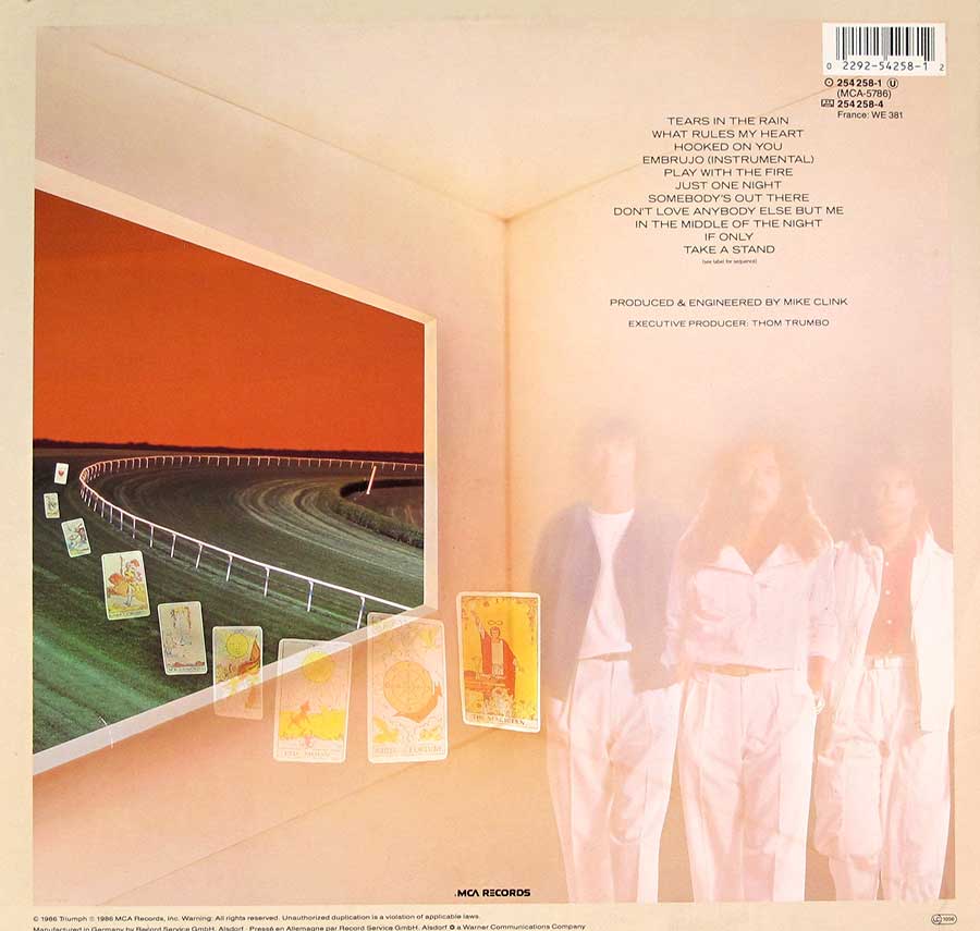 TRIUMPH - Sport of Kings 12" LP VINYL Album back cover