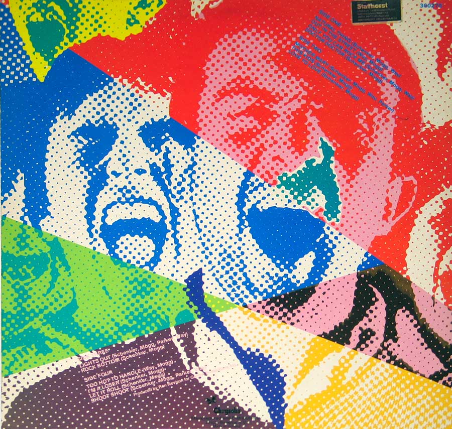 Photo of album back cover of "Strangers in the Night" by "UFO"