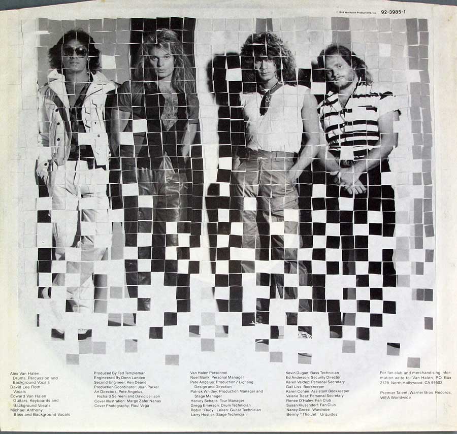 Photo One Of The Original Custom Inner Sleeve VAN HALEN - 1984 German Release 12" Vinyl LP Album 