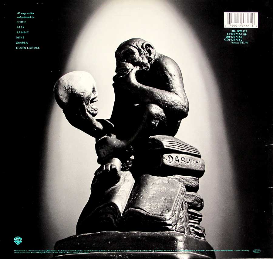 Photo of album back cover VAN HALEN - OU812 12" LP Vinyl Album