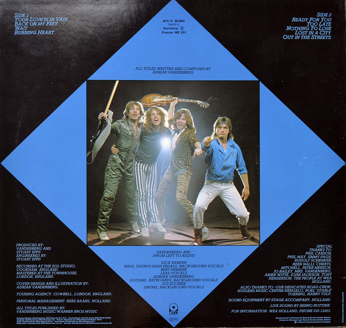 Photo Of The Back Cover VANDENBERG - Vandenberg (self-titled) 