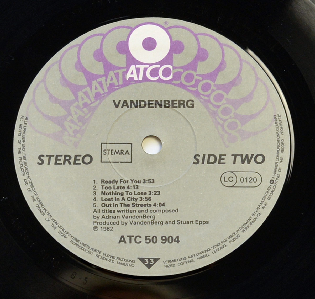 Photo Side One VANDENBERG - Vandenberg (self-titled) 
