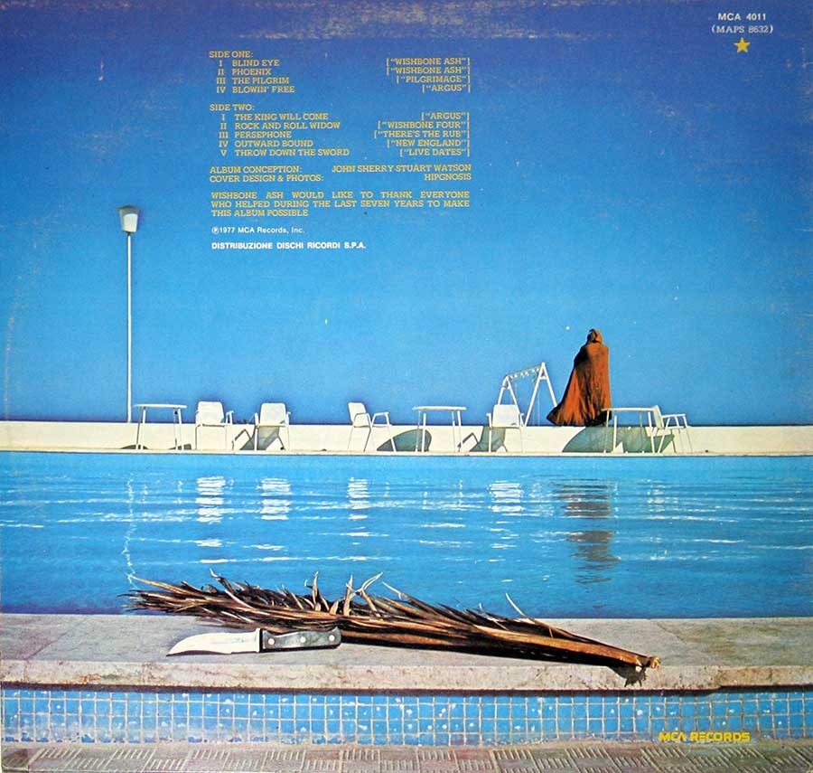 Photo of album back cover WISHBONE ASH - Classic Ash Italian Release 12" Vinyl LP Album