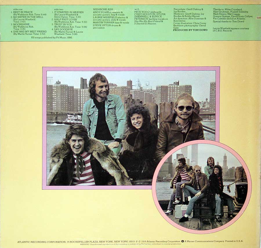 WISHBONE ASH - Locked In 12" Vinyl LP Album
 back cover