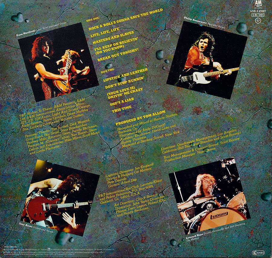 Photo of album back cover Y&T - In Rock We Trust
