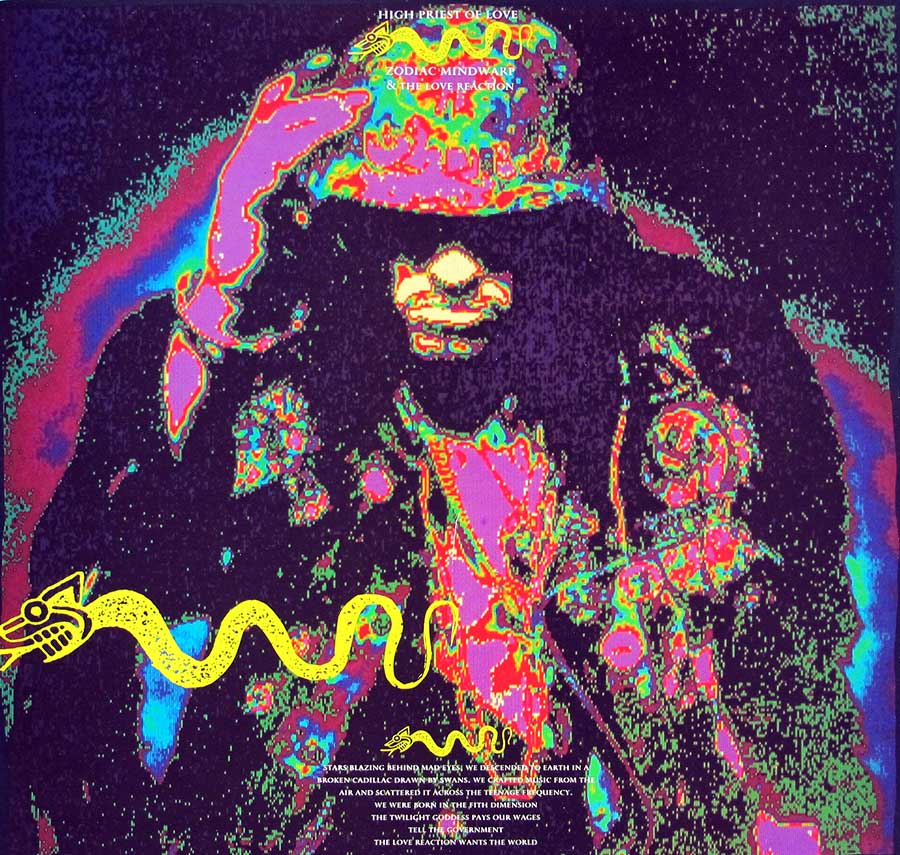 ZODIAC MINDWARP & THE LOVE REACTION - High Priest of Love 12" LP Vinyl Album front cover https://vinyl-records.nl