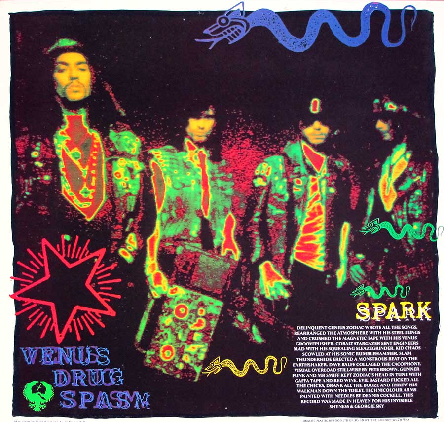 ZODIAC MINDWARP & THE LOVE REACTION - High Priest of Love 12" LP Vinyl Album back cover