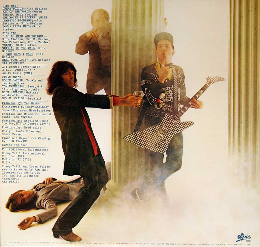 Cheap Trick - Dream Police  12" Vinyl LP  back cover