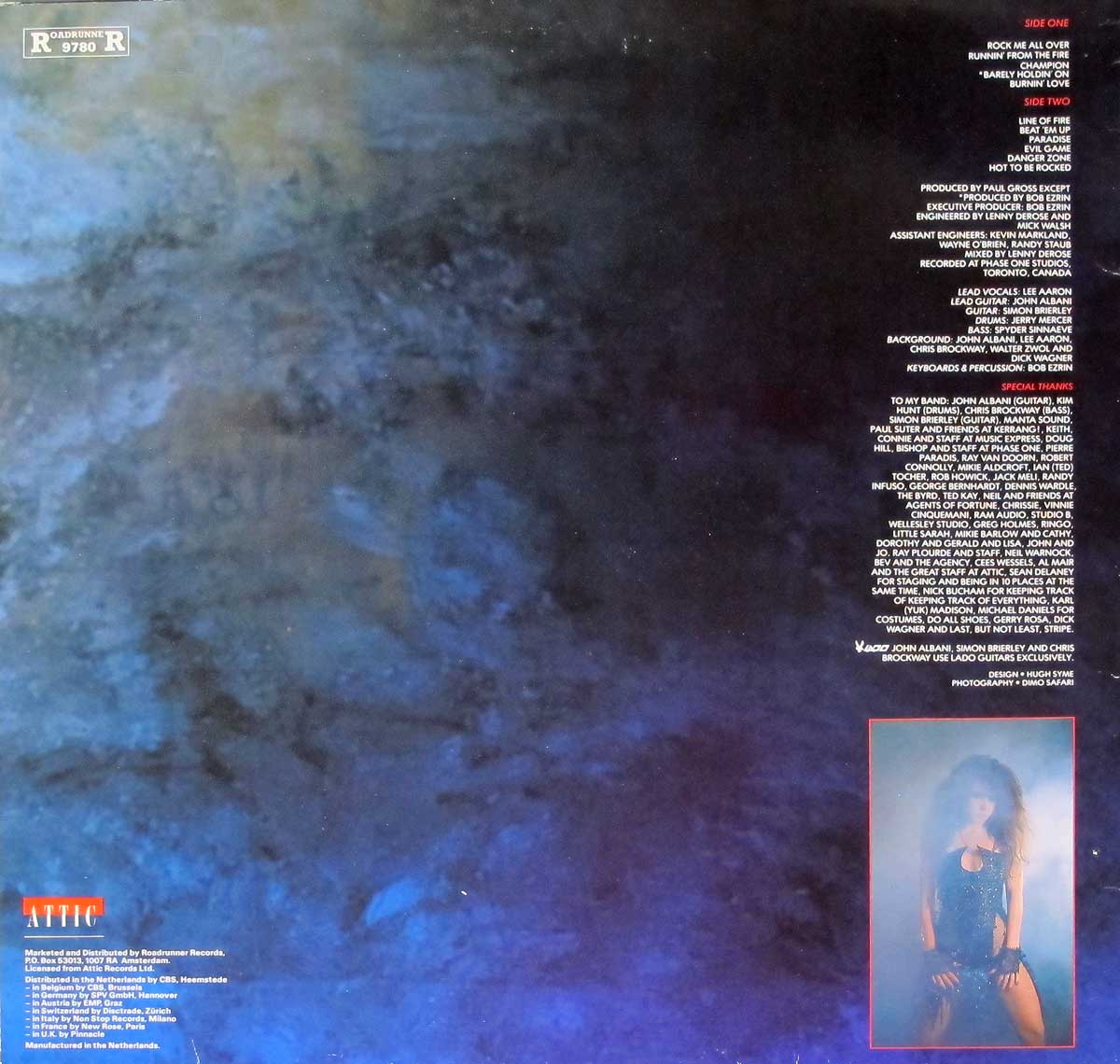 High Resolution Photo Album Back Cover of LEE AARON - Call of the Wild https://vinyl-records.nl