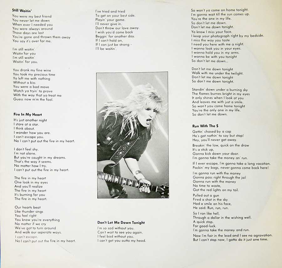 LITA FORD - Dancin' On The Edge German Release Mercury 12" Vinyl LP Album custom inner sleeve