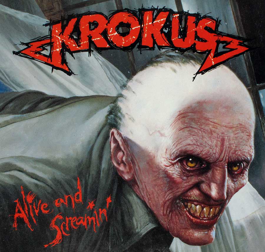 KROKUS - Alive And Screamin' Photo Sleeve 12" Vinyl LP Album front cover https://vinyl-records.nl