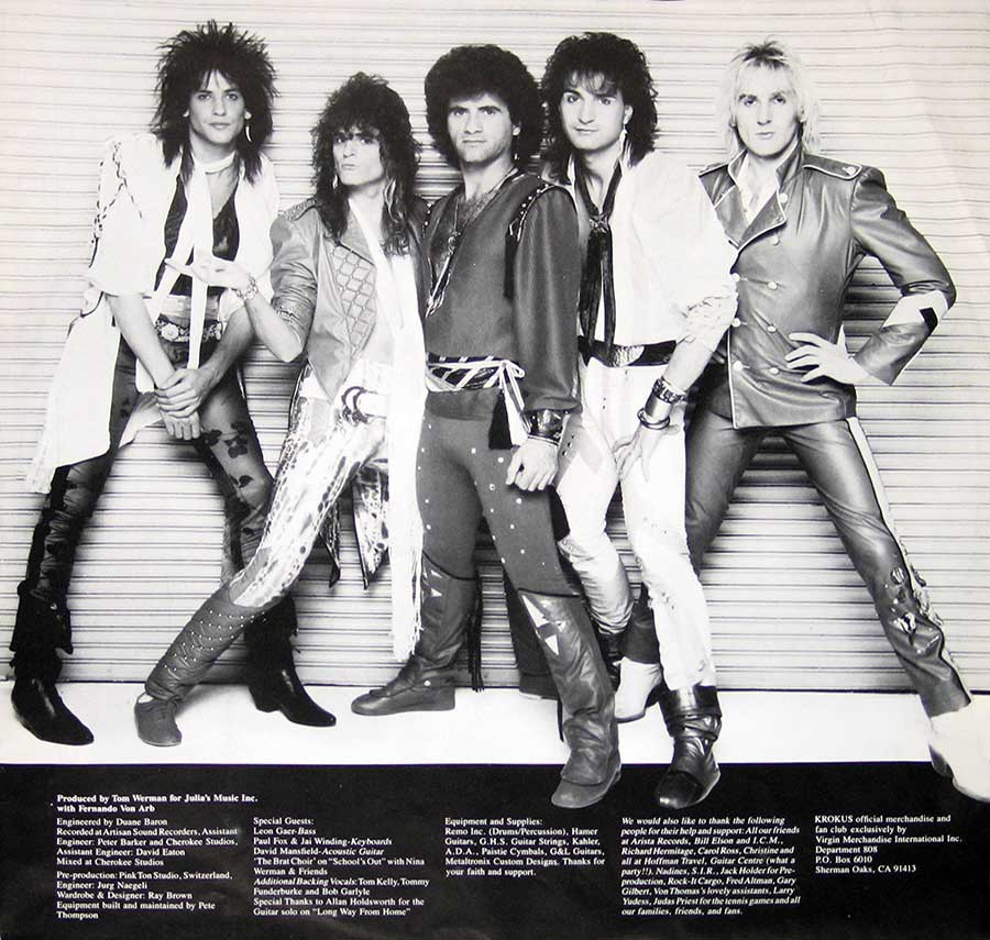 KROKUS - Change Of Address 12" VinyL LP ALBUM custom inner sleeve