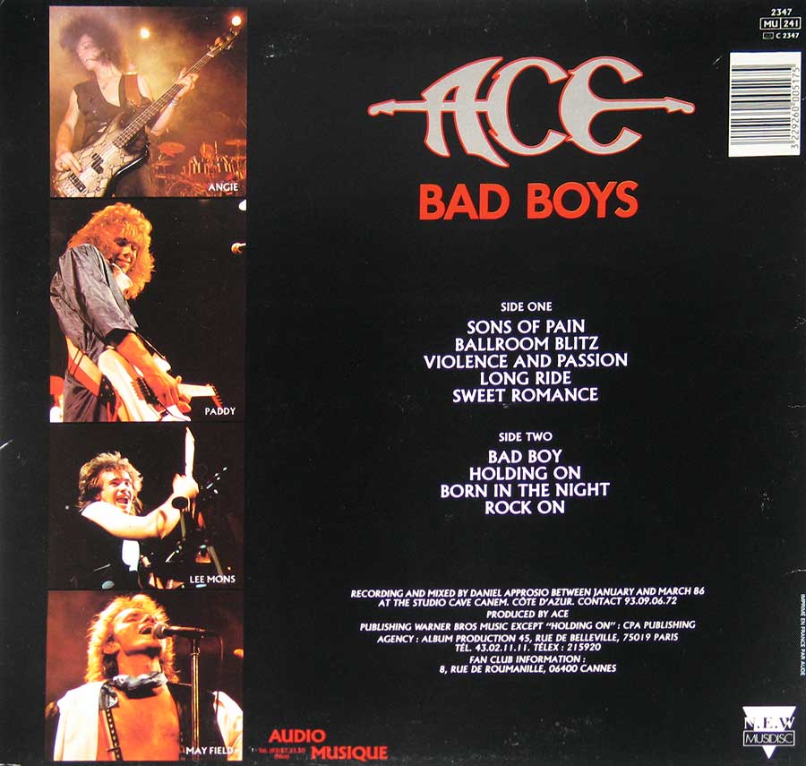 High Resolution Photo ACE Bad Boys Vinyl LP 