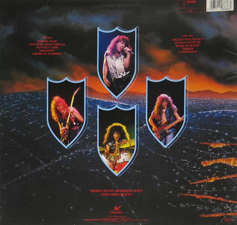 Photo of "Raising Fear" Album's Back Cover   