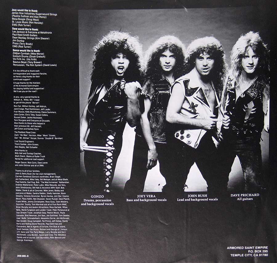 Photo of "Raising Fear" Album's Inner Cover   