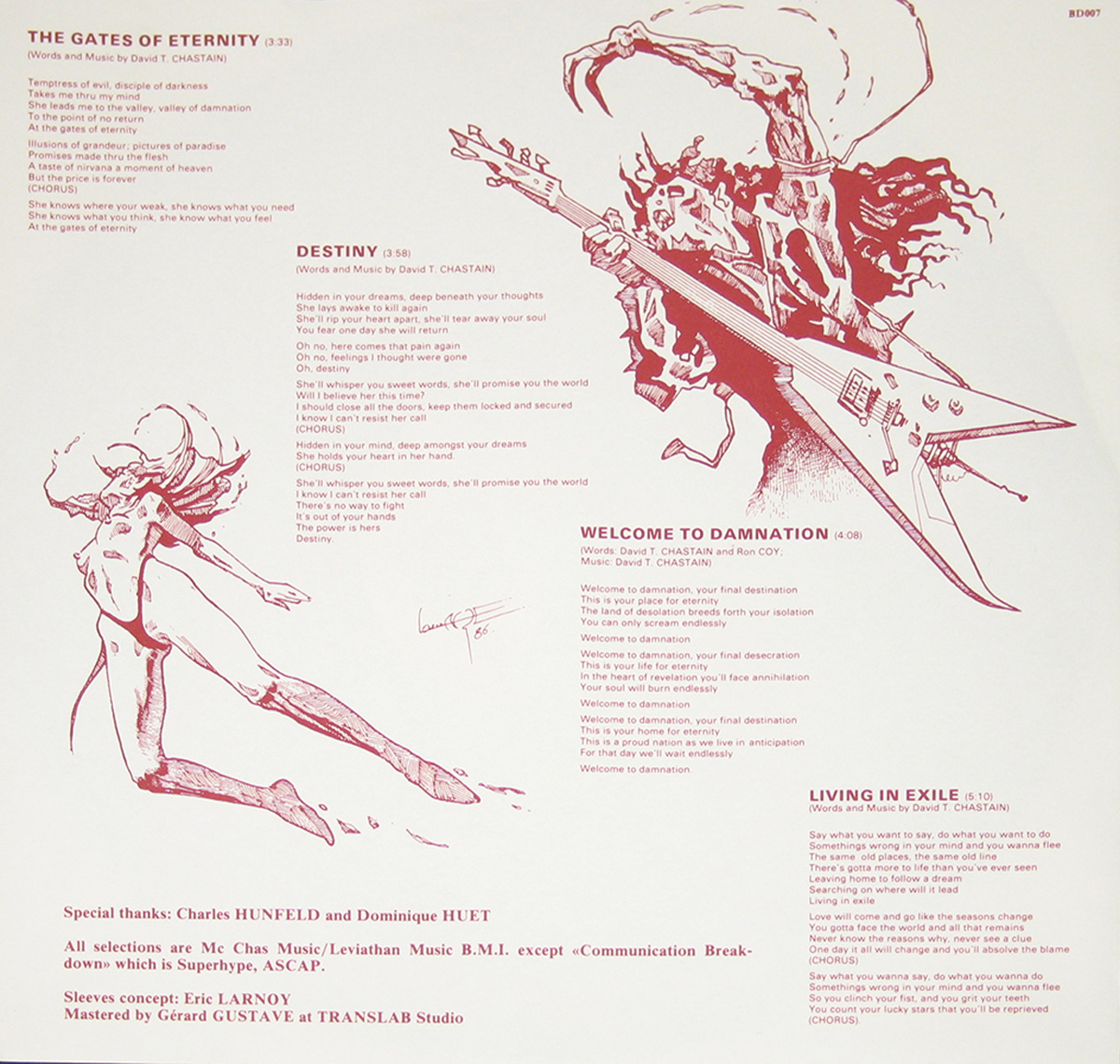 DAVID T CHASTAIN'S CJSS WORLD GONE MAD Lyrics Sleeve