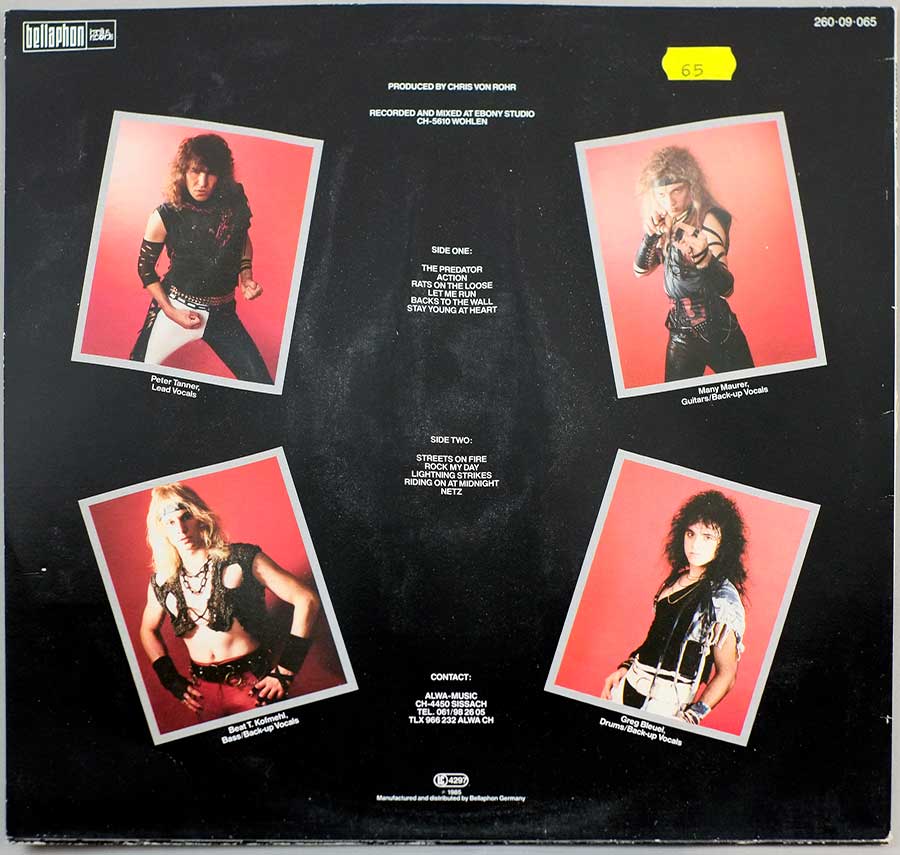 Photo of album back cover HEADHUNTER Head hunter CELTIC FROST NETZ KILLER krokus CHINA 