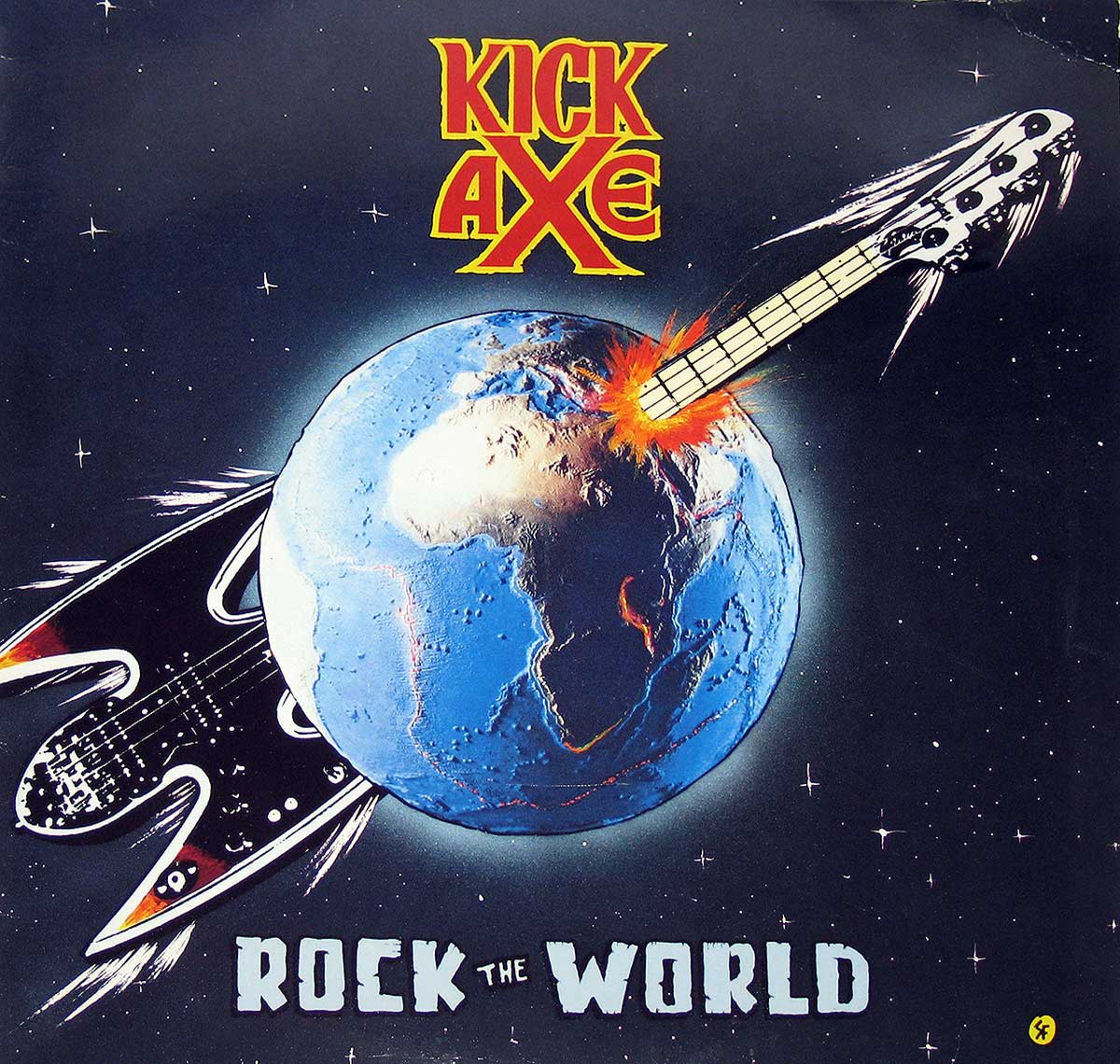 Album Front Cover of KICK AXE ROCK THE WORLD ROADRUNNER 