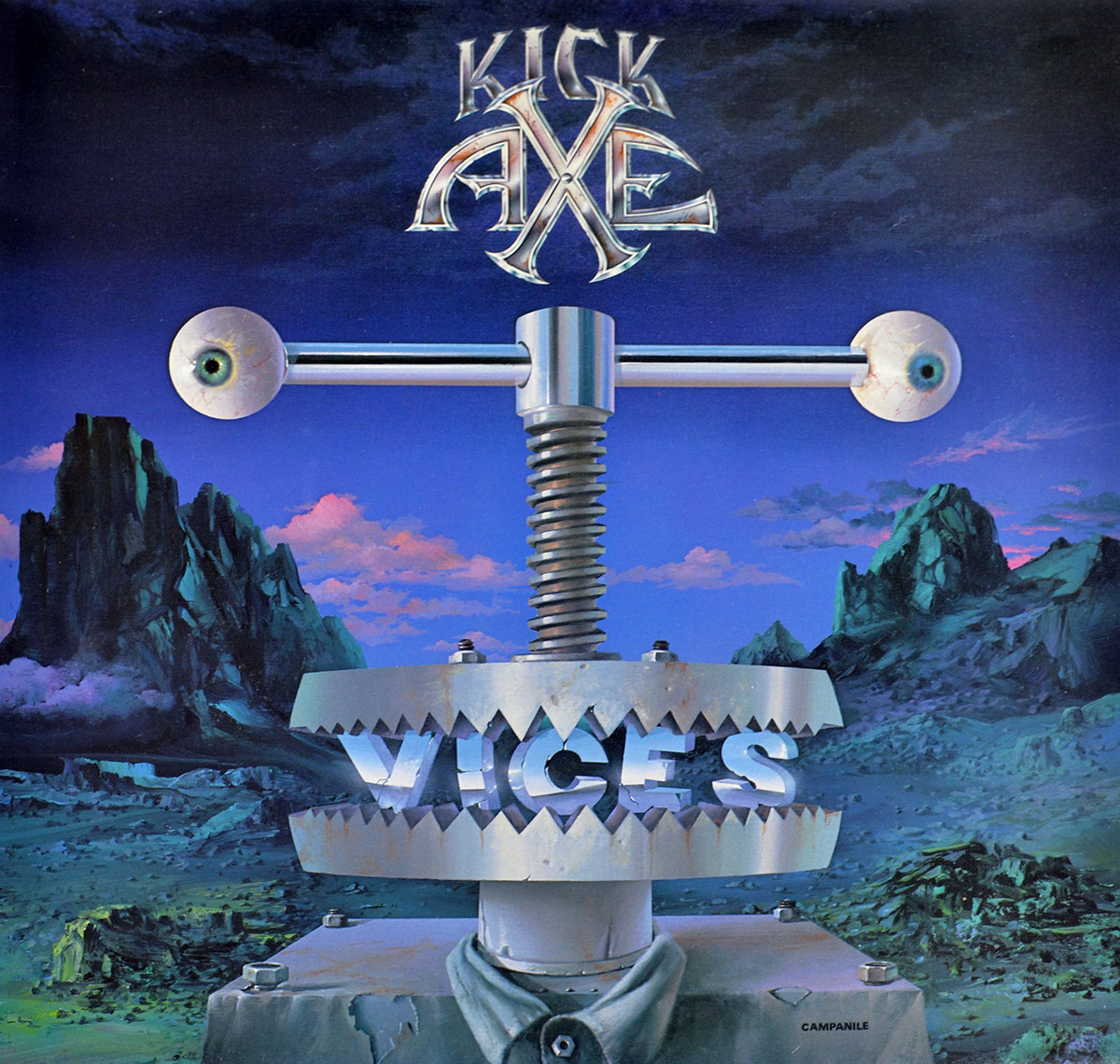 High Quality Photo of Album Front Cover  "KICK AXE Vices"