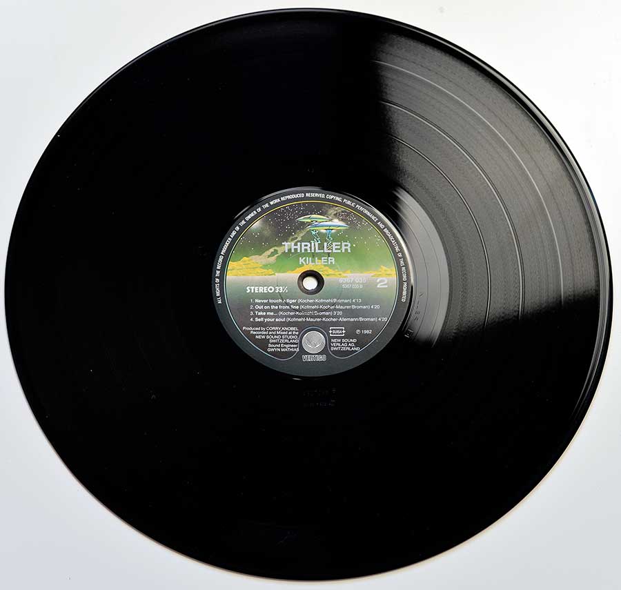 Photo of Side Two of KILLER - Thriller - Swiss Heavy Metal 12" Vinyl LP Album 