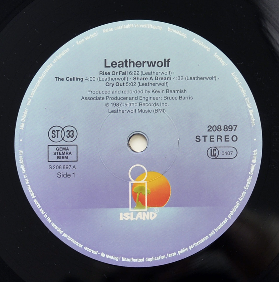 LEATHERWOLF - Self-Titled 1987 12" LP ALBUM VINYL vinyl lp record 
