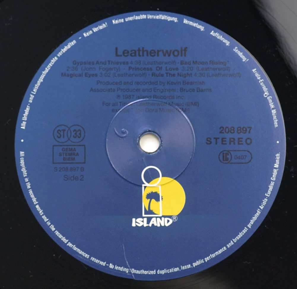 LEATHERWOLF - Self-Titled 1987 12" LP ALBUM VINYL vinyl lp record 