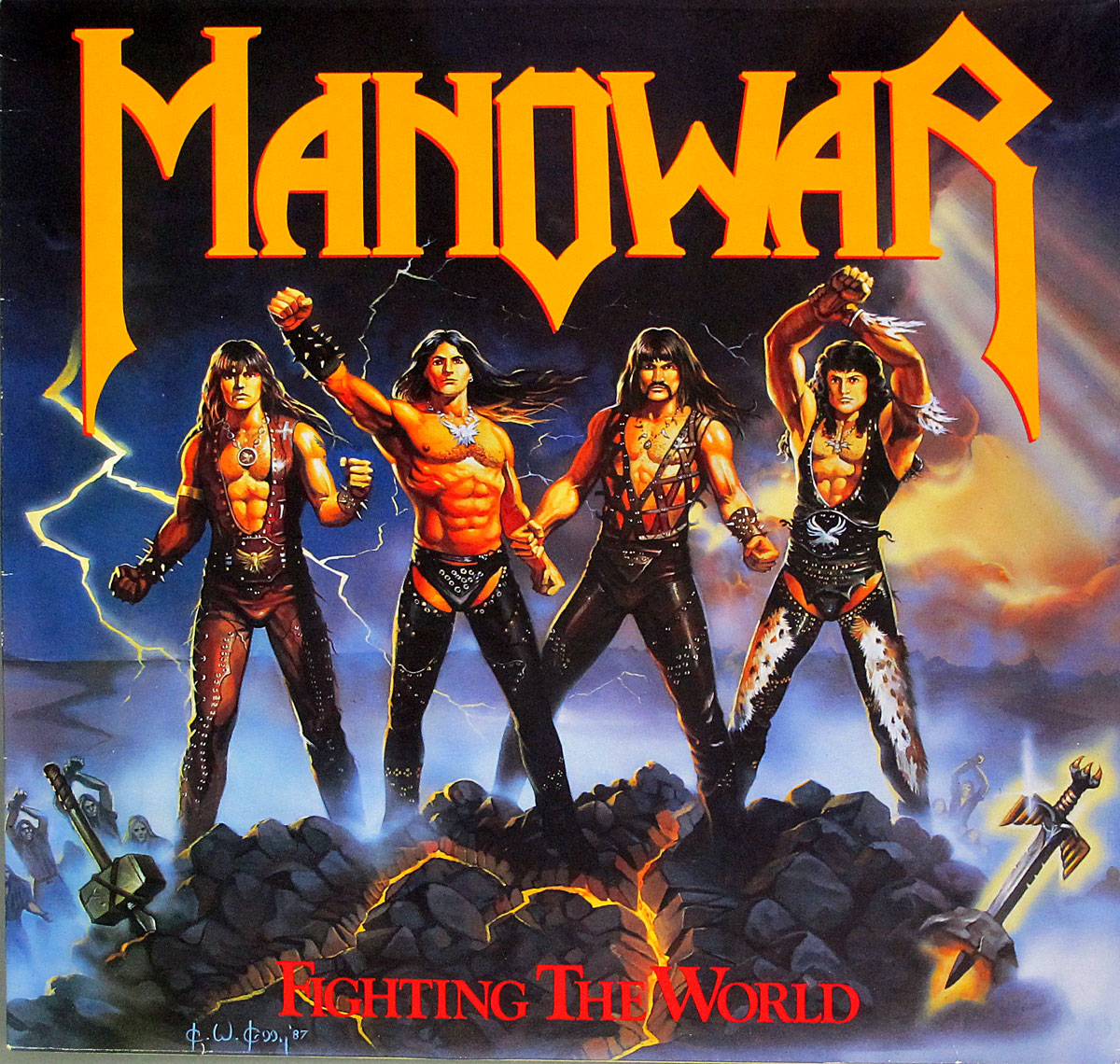 High Resolution Photo of MANOWAR - Fighting the World White Label 