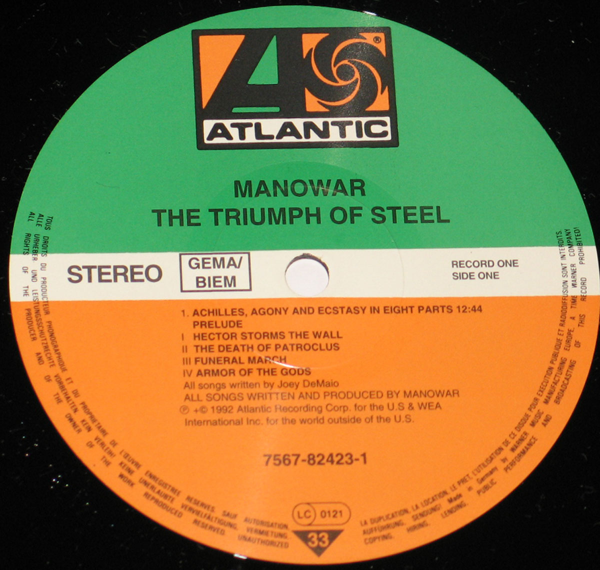 High Resolution Photo of MANOWAR - The Triumph of Steel lp 