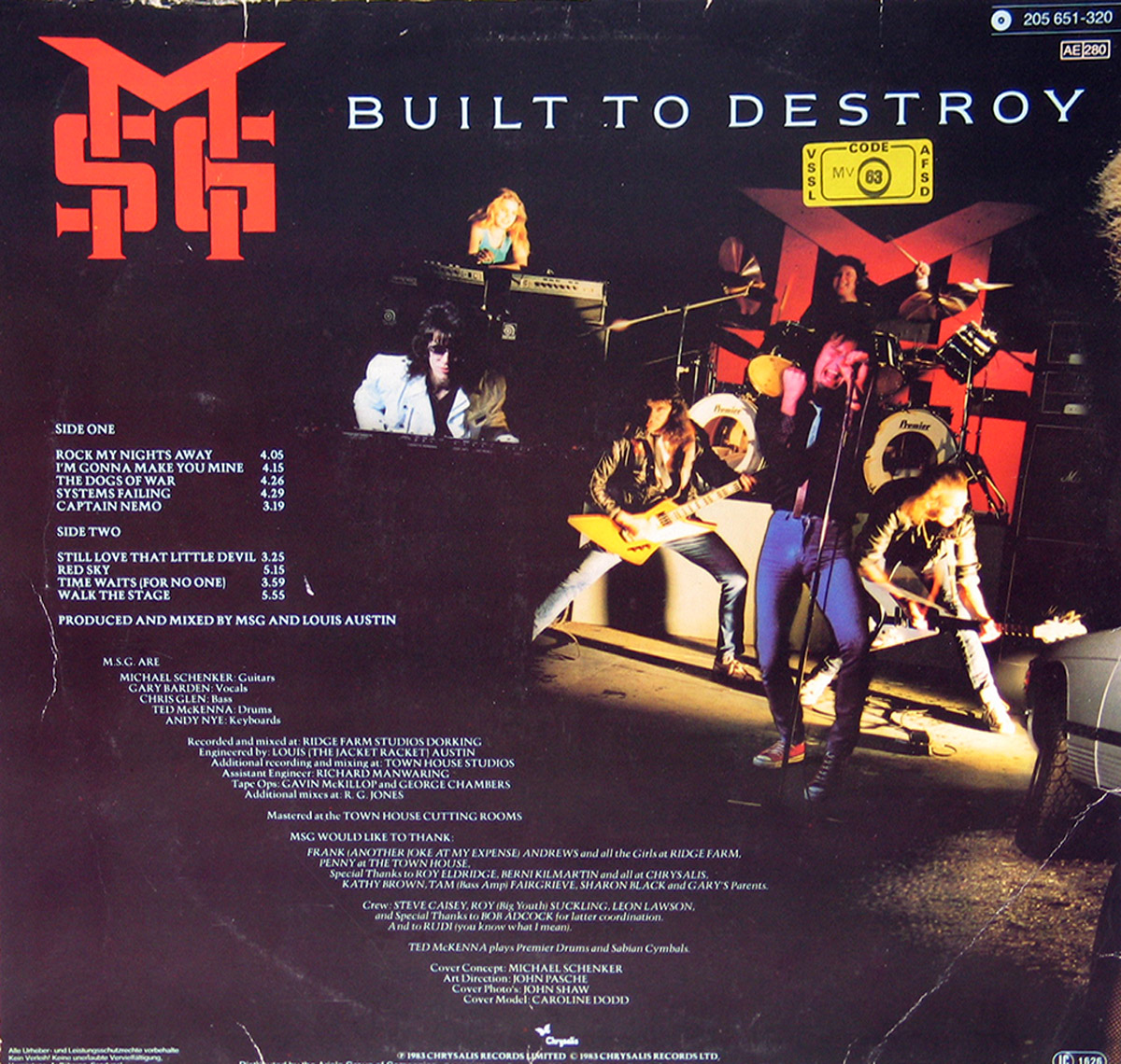 High Resolution Photo of Michael Schenker Group Built to Destroy  