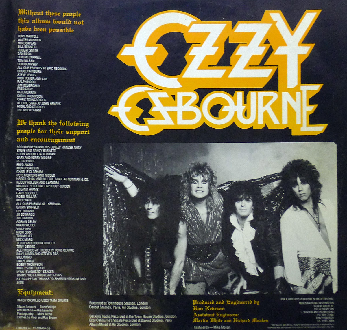 High Resolution Photo of Ozzy Osbourne The Ultimate Sin 