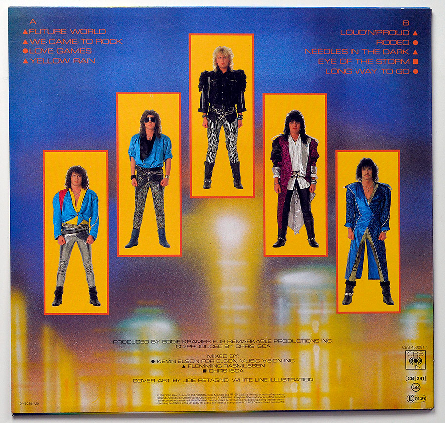 Photo Of The Back Cover PRETTY MAIDS - FUTURE WORLD Danish Heavy Metal 