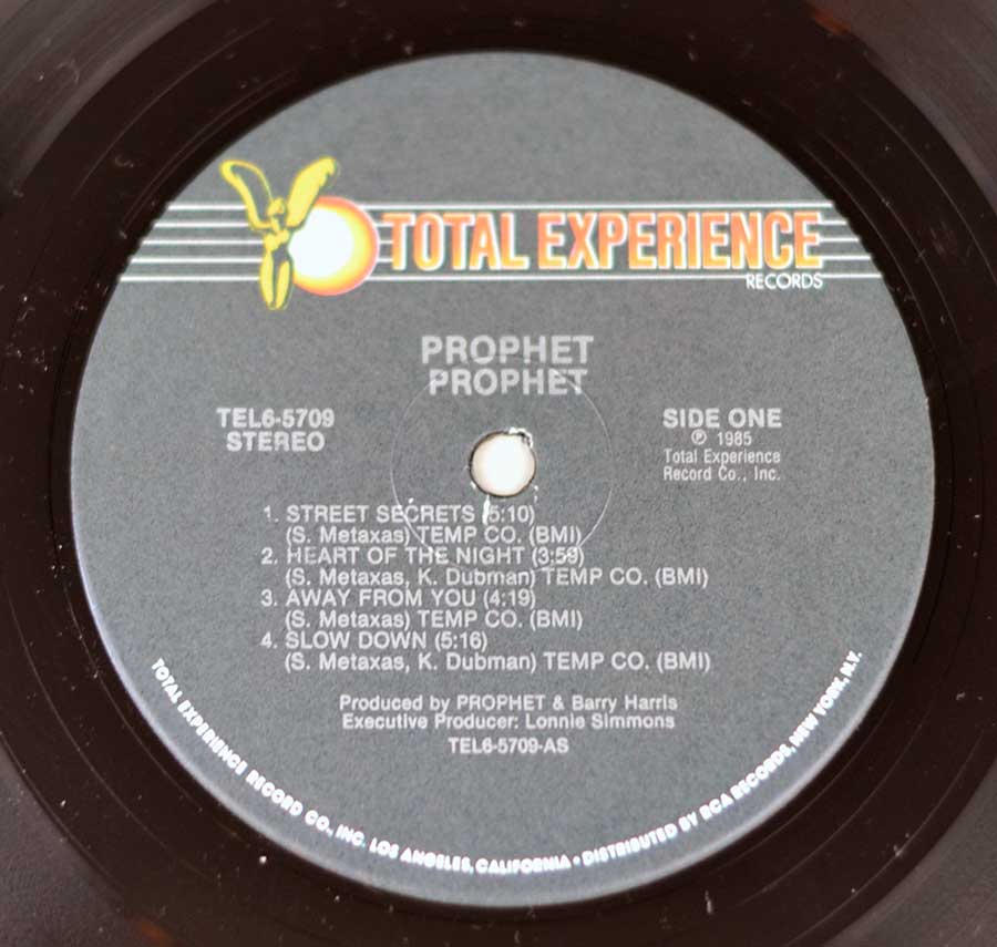 Photo One Of The Original Custom Inner Sleeve PROPHET - Self-Titled 12" Vinyl LP Album 