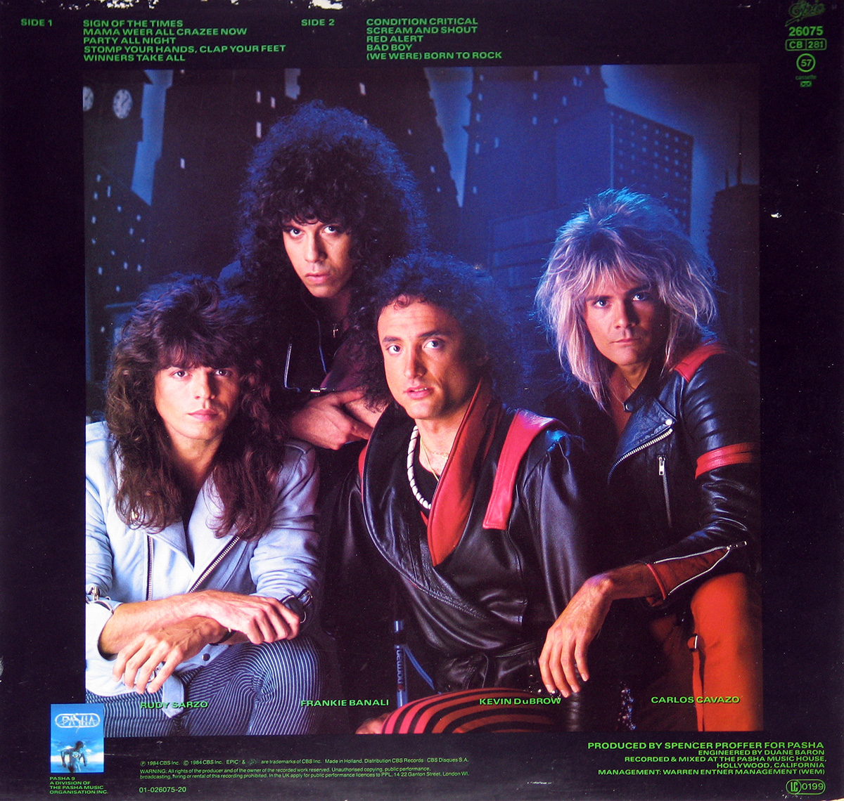 Back Cover Photo Quiet Riot Condition Critical Vinyl Record Gallery https://vinyl-records.nl//