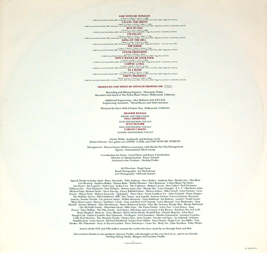 QUIET RIOT  IV custom inner sleeve