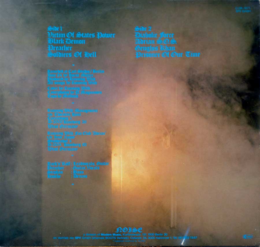 RUNNING WILD - Gates To Purgatory incl OIS 12" Vinyl LP Album  back cover