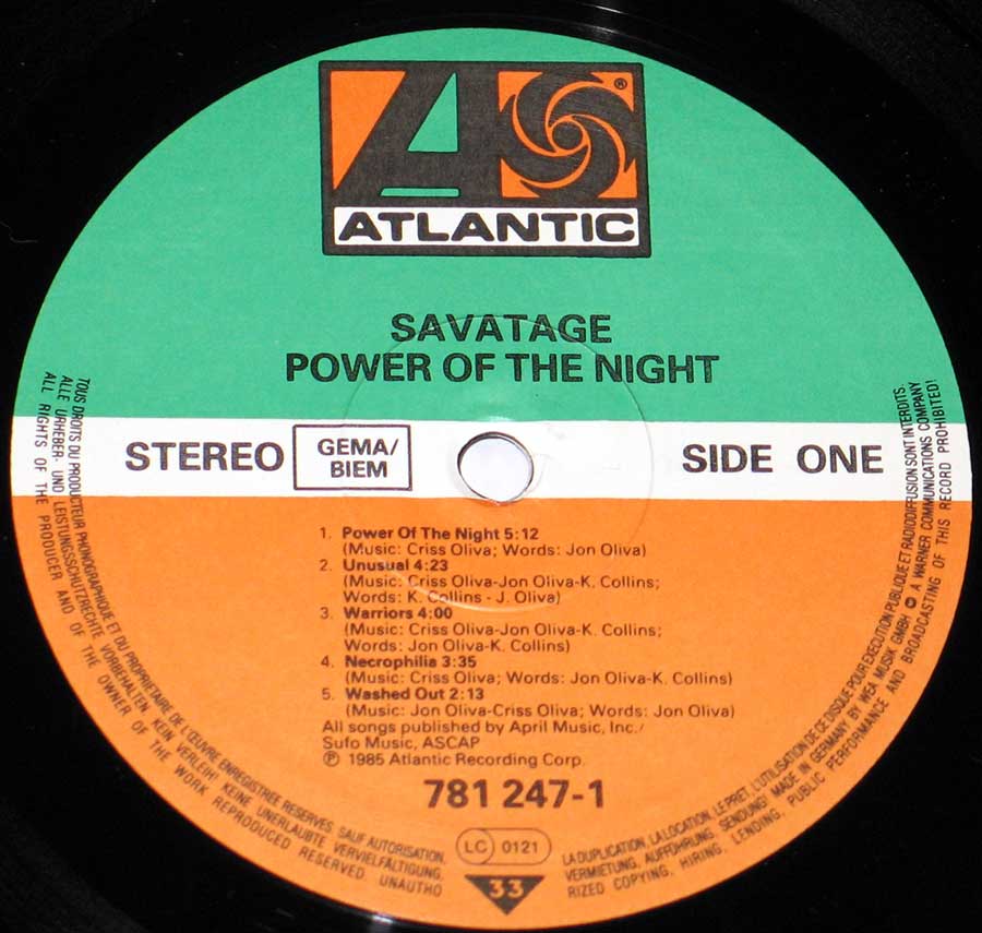 Front Cover Photo Of SAVATAGE - Power of the Night 